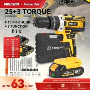 2 Battery Cordless Drill 21V Combi Driver High Power Electric Screwdriver Set UK