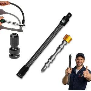 Universal Flexible Extension Bar, Socket Wrench Adapter for Drill Attachment
